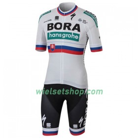 Kind Fietskleding (Fietsshirt + Fietsbroek Kort) 2018 Bora-Hansgrohe Slowaaks kampioenschap Kids